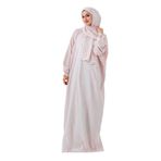 Uzun Kollu Maxi Abaya Elbise, Başörtüsü ile Birlikte, İşlemeli Detaylı, Rahat Kesim namaz elbisesi (PUDRA, 2)