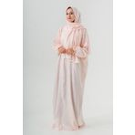 Uzun Kollu Maxi Abaya Elbise, Başörtüsü ile Birlikte, İşlemeli Detaylı, Rahat Kesim namaz elbisesi (SOMON, 2)
