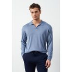 Uzun Kollu Oversize Ince Triko Erkek Kazak - 2XL - Açık Mavi