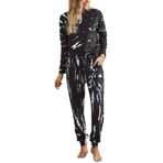 Uzun Kollu Pijama, Modaya Uygun 2 Parça Üstler Pantolon Günlük Batik Pijama Takımı Ev Için (L)