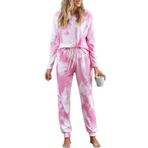 Uzun Kollu Pijama, Modaya Uygun 2 Parça Üstler Pantolon Günlük Batik Pijama Takımı Ev Için (M)