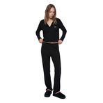 Uzun Kollu Viskon Karışımlı Örme Nakışlı Yılbaşı Pijama Takımı