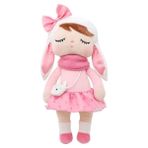Uzun Kulaklı Tavşan Güzel Dreameryoly Tavşan, Uyku Vintage Angela Peluş Oyuncak, Pembe Kulaklar, Bir Dres Giyen | Peluş Yastıklar