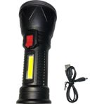 Uzun Menzilli Şarj Edilebilir El Feneri Şarjlı El Feneri 4 Modlu Su Geçirmez Usb Kablolu Cob Led 5W