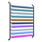 Uzun Metal Araba Vinil Tutucu 160/210 cm, Ayarlanabilir Duvara Monte Depolama Rafı, Araba Pencere Filmi, Duvar Kağıdı, Sarma Rulosu ve Kumaş Makarası için Çok Kullanımlı Ekran, Siyah El İşi Standı