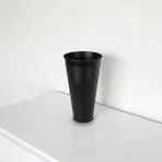Uzun Metal Saksı & Vazo - 40 cm Ofis ve Ev İçin Modern Çok Amaçlı Saksılık (21x11/40 cm) (Siyah)