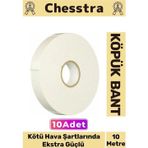 Uzun Ömürlü Süngerli Ultra Yapışkan İç Dış Mekan Çok Amaçlı Çift Taraflı 10 Metre Köpük Bant 10 Adet
