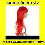 Uzun Peruk Saç Kırmızı