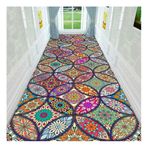 Uzun şerit halı etnik stil uzun şerit halı, yıkanabilir, aşınmaya dayanıklı, kir tutmaz (140x800cm)