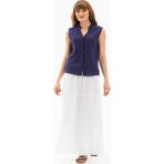 Uzun Şile Bezi Dantelli Yazlık Etek Beyaz Byz - 2XL - 3XL