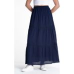 Uzun Şile Bezi Dantelli Yazlık Etek Lacivert Lcvt - 2XL - 3XL