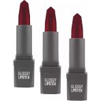 Uzun Süre Kalıcı Yoğun Renk Veren Nemlendirici Parlak Ruj - Glossy Lipstick 322 Cranberry (3 Paketi)