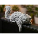 Uzun Tüylü Kedi Monitör Üstü Figürü | 3D Baskı Sevimli Masaüstü Dekorasyon Aksesuarı