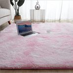Uzun tüylü pembe alan halısı 160 x 230 cm, yumuşak, kaymaz, yıkanabilir, katlanabilir halı, çocuklar, mutfak, oturma odası, banyo, yatak odası, koridor için, ev dekorasyonu