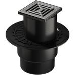 V-flow Kare 5607320 Yalıtımlı Duş Kanalı, Alttan Çıkışlı, 10x10 Cm, Dk 800 Kapak, Mat Krom