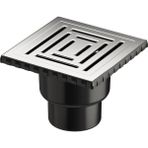 V-flow Kare 5608286 Duş Kanalı, Alttan Çıkışlı, 15x15 Cm, Dk 800 Kapak, Parlak Krom