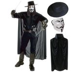 V For Vendetta Maskesi Şapka Pelerin Seti 562741421765