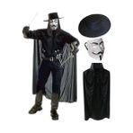 V For Vendetta Maskesi Şapka Pelerin Seti - Belirtilmemiş