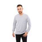 V Yaka Gri Uzun Kollu Sweatshirt Süprem İş Tişörtü GRİ-3XL