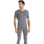 V Yaka Kısa Kol Unisex Gri Termal İçlik C3T6N2O1 - 2XL