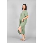 V YAKA PİLELİ ELBİSE Mint S/M
