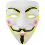 V Yeşim Yeşil Cadılar Bayramı Maskesi Sevimli Kedi Tilki Vendetta El Tel Maske Yanıp Sönen Cosplay Parlayan Dans Karnaval Parti Maskeleri Için LED Neon Kostüm Maskesi (Yurt Dışından) - Renkli - Yok