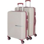 V374 Su Y.üretim Pp Valiz 75 cm + 65 cm - Beyaz - Pudra