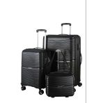 V379 Aura Y.üretim Pp Valiz 55 Cm + 75 Cm + Makyaj Siyah Set