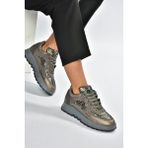 V820720309 Gri Kalın Tabanlı Spor Ayakkabı Sneakers