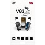 V83 Bluetooth Kulaklık Ekranlı Makaralı Titreşimli - Siyah