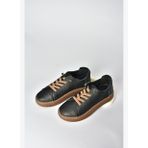 V999060503 Siyah Hakiki Deri Kadın Spor Ayakkabı Sneakers