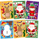 VABAMNA Noel Baba Kardan Adam Geyiği ile Kendi Çıkartmanızı Yapın Çocuklar için Noel Partisi Hediye Malzemeleri Tatil Oyun Ödülleri