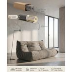 VAC HOME İkili Togo Koltuk, HR Sünger, Fitilli Kadife, 160x98x71 cm, Vakumlu Gönderim, Kurulum Gerektirmez, Leke Tutmaz
