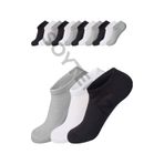 Vaccino Unısex Cotton Görünmez Sneakers Spor Çorap 12 Çift Siyah Beyaz Gri Diğer