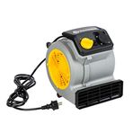 Vacmaster Air Mover fan, 124 Watt, 3 hız kademesi, halı kurutma vantilatörü, sessiz, küçük ve hafif, soğutma, havalandırma, kurutma ve su hasarı onarımı için
