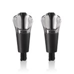 Vacu Vin 6504606 şişe ağzı kilitli 2'li set, plastik, siyah, 3 x 3 x 8 cm