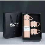 Vacuum 3 Bardak Termos Kamp Aile - 500 ml - Pembe