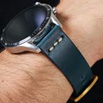 Vagave Hakiki Deri Kordon 20MM 22MM 24MM Fossil Diesel Lacoste Casio Armani Tissot Nacar Klasik Saat Kordonu Mavi Renk Deri Kayış - 22 mm