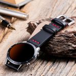 Vagave Hakiki Deri Saat Kordonu Siyah 20MM 22MM 24MM Fossil Diesel Lacoste Casio Armani Tissot Nacar Klasik Saat Kordonu Deri Kayış - 22 mm