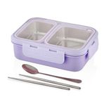 Vagon Çelik Beslenme Kutusu Lunch Box Paslanmaz 700 Ml Mor Xc-7096