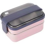 Vagon Paslanmaz Çelik Lunch Box 1200 ml Beslenme Kabı (Karışık Renk 1 Adet) - standart - Renkli