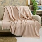 Vagonik Çok Amaçlı Sık Dokuma %100 Pamuk Kaymaz Koltuk Örtüsü - 170 x 210 cm - Bej