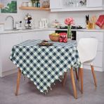 Vagonik Çok Amaçlı Sofra Bezi Piknik Örtüsü & Masa Örtüsü Ekose Pötikare Desenli 140X140 cm - Açık Mavi - Lacivert - 140 x 140 cm