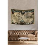 Vagonik Dünya'nın Tiyatrosu Haritası Duvar Örtüsü Halısı 140 X 100 Cm-70x100 Cm