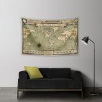 Vagonik Fantastik Canavarlar Mappa Mundi Duvar Örtüsü Halısı 140 X 100 Cm-70x100 Cm