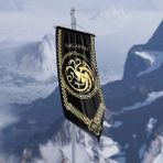 Vagonik Game Of Thrones Targaryen Hanedanlığı Flama Bayrak - Lacivert - 70x140 cm