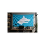 Vagonik Göktürk Bayrak Temalı Duvar Örtüsü Kaliteli Kumaş Wall Tapestry
