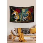 Vagonik Kaplan Bohem Desenli Duvar Örtüsü Halısı 70x100, 100x140, 140x200