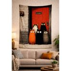 Vagonik KEDİ DUVAR ÖRTÜSÜ WALL TAPESTRY KALİTELİ KUMAŞ