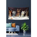 Vagonik Kediler Louis Wain Duvar Örtüsü Halısı 70x100, 100x140, 140x200